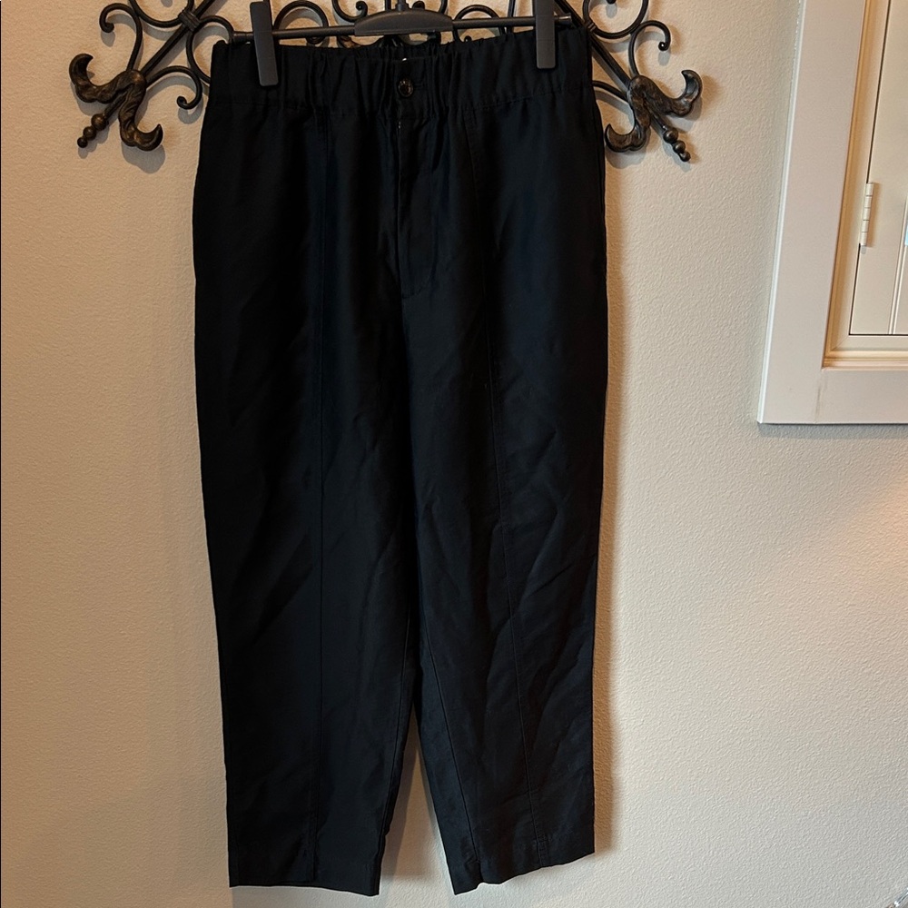 MADEWELL HI-RISE ELASTIC WAIST RELAXED FIT BLACK PANTS SIZE MEDIUM
